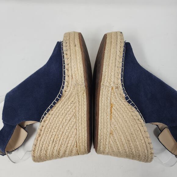 Kenneth Cole Olivia Suede Leather Wedge Platform Espadrilles Heels 7 Sandals - Picture 6 of 11